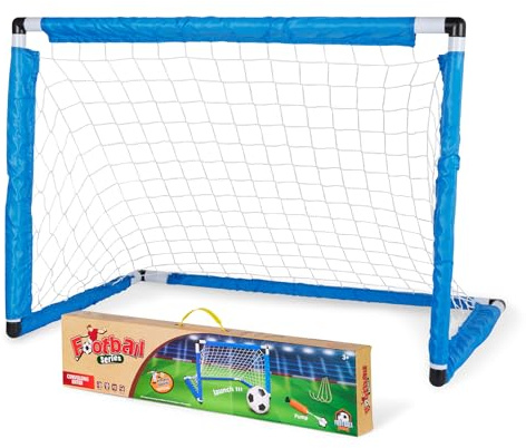 Kids Football Goals 81cm x 58cm For Indoor And Outdoor Use – Aged 3+ Designed For All Weather – Portable Soccer Nets - Durable And Secure – Ideal For Garden Or Park And Indoor Use - Inc Mini Football