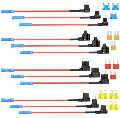 12 Piezas Robacorrientes Fusible Enchufables para Coche ATO ATC ATM APM Mini Micro Micro2 Standard 4 Tipos 5A 10A 15A 20A 12V con Adaptadores para Automóviles Camiones Motocicletas Barcos etc