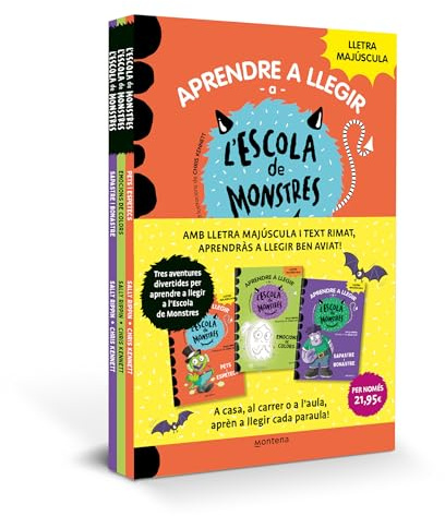 Aprendre a llegir a l'Escola de Monstres - Pack amb els llibres 7, 8 i 9: Amb lletra MAJÚSCULA (llibres per a nens a partir de 5 anys)