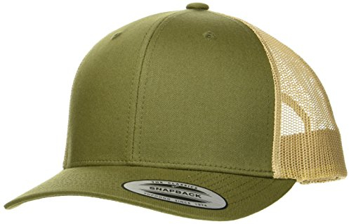 Flexfit Unisex Retro Trucker 2-Tone Baseballkappe, Blickdicht, mossgreen/Khaki, one Size