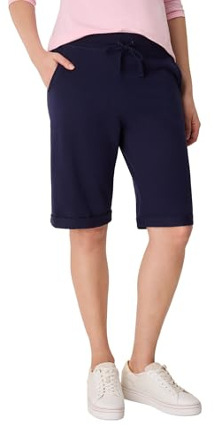 Hanes Bermudas de Rizo francés para Mujer, Azul Marino, XL
