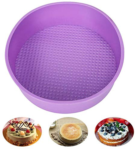 KOOTIPS Baking Silicone 10-Inch Round Cake Pan Baking Mold, BPA Free, Non-Stick European-Grade Silicone, 2.16-Inches Deep