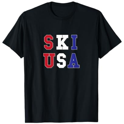 Ski USA T-Shirt, USA Skiing Apparel T-Shirt