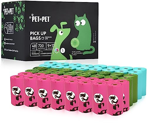 Hundekotbeutel Mit Duft, 720 Zählungen, Hundekotbeutel Für Alle Rassen - USDA Zertifiziert 41% Biobasiert Kotbeutel Für Hunde, Auslaufsicher Kackbeutel Für Hunde, Stark Hunde Kotbeutel Rollen