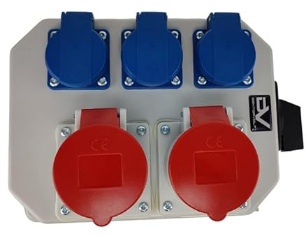 Doktorvolt Stromverteiler Baustromverteiler Verteilerkasten Mit 3x230V 2x16A CEE Steckdosen PCE Trennschalter 0 1 Steckdosenverteiler