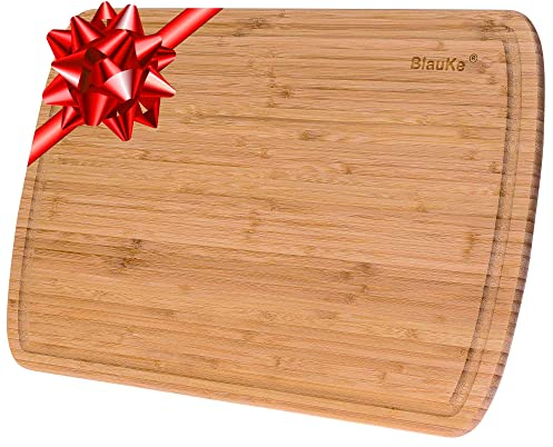 Tagliere da Cucina in Legno di Bamboo con Scanalatura per Succhi (Extra Grande 45x31cm) – Tagliere in Legno per Carni, Verdure, Formaggi, Aperitivo – Vassoio da Portata in Legno di Bambù Professionale