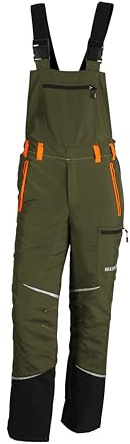 KOX Schnittschutz Latzhose Mistral 3.0 Grün/Orange Größe 56 | Typ A | KWF-Standard