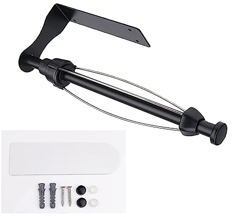 Forlush Portarrollos Cocina, Soporte de Rollo de Acero Inoxidable, Adecuado para Su Uso en Cocinas, BañOs y Otras Zonas con Gran Demanda de Papel (Negro)