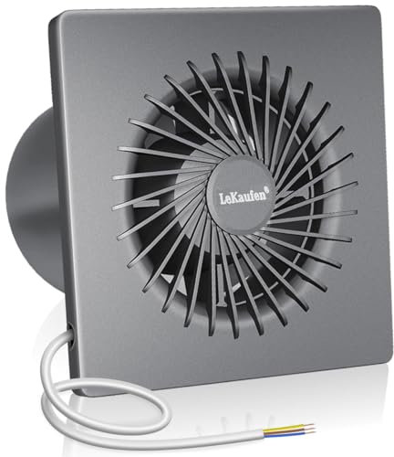 LeKaufen Exhaust Fan with Backdraft Damper, Bathroom Extractor Fan 100mm, Bathroom Ceiling Extractor Fan Powerful 100m³/H Airflow for Kitchen Office Cockloft Garage