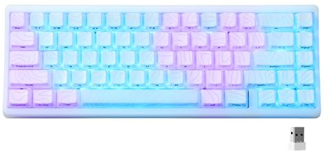 HITIME x XVX M67 Wireless 60% Percent Keyboard, QMK/VIA Topographic Gaming Keyboard, Tri-Mode Thocky Creamy Mechanical Key Board, Hot Swappable Gasket Mount RGB IMD Tech for Win/Mac(JadeStone)