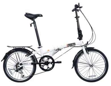 Dahon Dream D6 Pliant 20 Pouces Adulte, 6 Vitesses, Freins V-Brake, Mini Vélo de Ville Compact Léger pour Navetteurs, Sièges Réglables Blanc