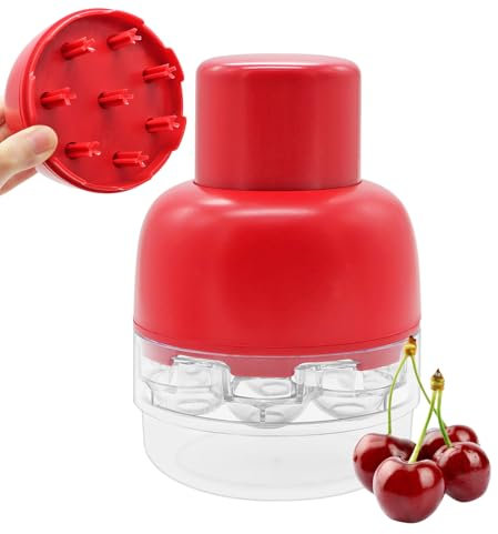 Aleker Cherry Pitter, Food Grade Plastic Cherry Stoner, Multi Cherry Destoner, Portable Cherry Stone Remover, Easy Squeeze Cherry Pitter Tool with Grip 8 Cherries for Kids and Making Cherry Jam