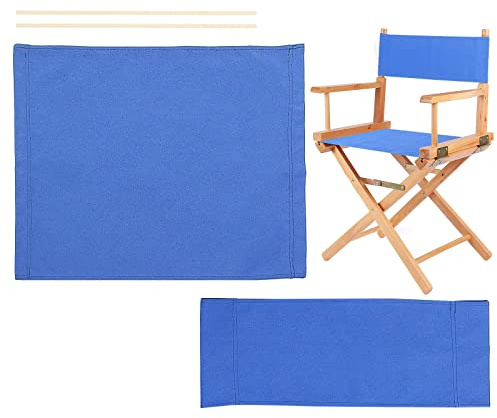 1 set di coprisedie pieghevoli per sedie da regista, portatili, per sedie da club, in tela, per giardino, interni ed esterni, protezione per sgabelli di ricambio (blu)