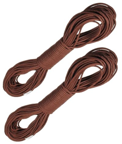 POPETPOP 2 Piezas Cuerda Paracaídas Núcleos Resistente y Reflectante para Camping y Tiendas Cuerda Guía Multiusos para Actividades al Aire de Unidades Marrón de Metros