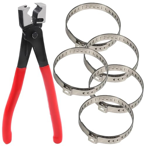 Persiiious Pince à Collier de Serrage, avec 5 Petit et 5 grand Collier Soufflet Cardan Universel, Hose Clamp Pliers, Pince Pour Collier Voiture, pour L'installation et Retrait des Colliers de Serrage