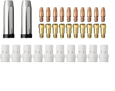 Besttoolifes MB36KD MIG-Schweißbrenner-Gasdüsenspitze und Halter-Set, 0,8 mm Kupferdüsenbecher und Diffusor für MB-36KD-kompatible MIG/MAG-Taschenlampen