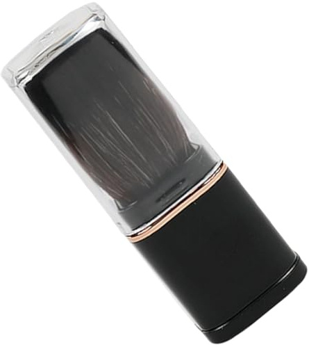 Abaodam Brocha para Rubor Retráctil Negra Cerdas Sintéticas, Pincel para Polvos de Maquillaje de Viaje, Kit Portátil para Aplicación Uniforme en Rostro, Adecuado para Maquillaje Facial