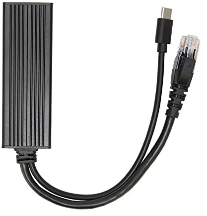 AMONIDA Gigabit POE-separator Pålitlig 5V 2,5A Strömförsörjning för Nätverksutrustning Robust Metallskal