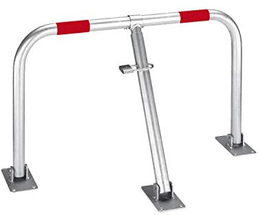 Alberts 690458 Parkplatzbügel Friedlin | zum Aufschrauben, umlegbar | feuerverzinkt, mit roten Ringen | 440 x 750 mm