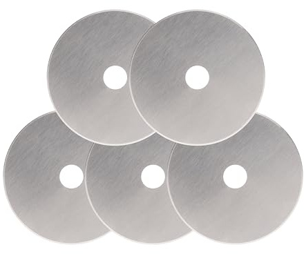 Fiskars 193730-1004 Straight Rotary Replacement Blades, 60mm, 5 Pack , Silver