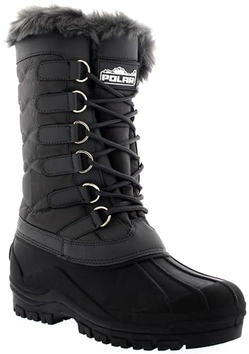 Donna Nylon Tempo Freddo All'Aperto Neve Polsino In Pelliccia Stivali - GRE37 AYC0136