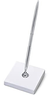 Porte stylo blanc & stylo argent