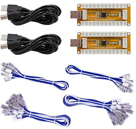 SJ@JX Arcade Game USB Encoder Zero Delay 2 Player Gamepad Button Joystick Controller for Nintendo Switch PC PS3 Raspberry Pi MAME