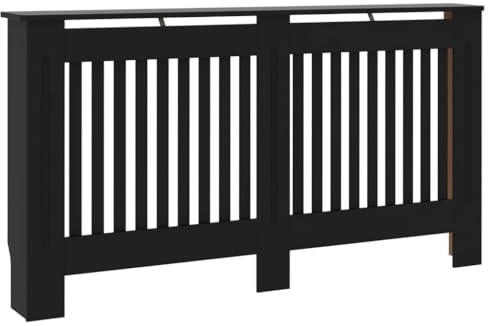 Cache radiateur noir 152x19x81,5 cm MDF