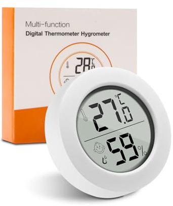 Lot Thermometre Interieur Maison, 1 Pièce Mini Lcd Digital Thermometre Hygrometre Barometre Interieur, Mesure Precision Mural Petit Thermomètre d'intérieur pour Chambre Bebe, Culture and Cave, Blanc