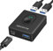 USB 3.0 Switch 2 PC, Bi-Direktional USB Umschalter 2PC USB Switch 1 in 2 Out (2 in 1 Out), USB KVM Switch für Tastatur,Maus,Drucker,Webcam, USB Switcher Unterstützt Carplay und Android Auto