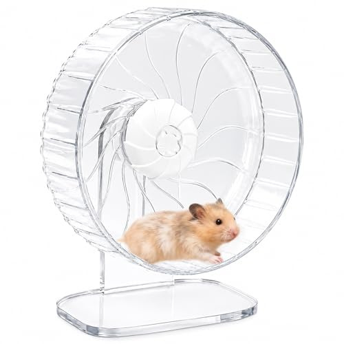 8 inch Silent Hamster Wheel with Adjustable Stand, Clear
