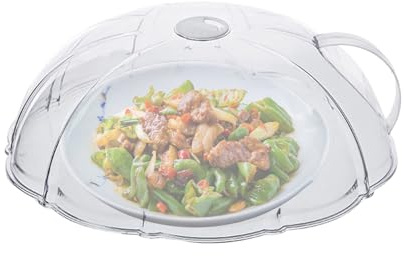 Couvercle anti-éclaboussures pour micro-ondes - Couvercle transparent avec poignée | Protecteur anti-poussière pour cuisine, four à micro-ondes, cuisinière, préparation des repas