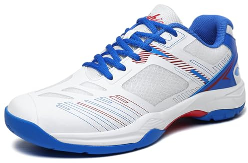 Hiuzylqx Scarpe da Badminton da Uomo, Scarpe da Tennis Indoor Antiscivolo, comode e Leggere, Scarpe da Racchetta da Tennis per Sport con Racchetta,A,44 EU