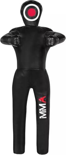 Brazilian Self-Fill Grappling Dummy, 180cm, for BJJ, Wrestling, Judo, Ground and Pound, MMA Training (Black, 5.8 ft)