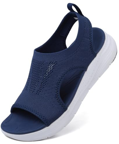 Mokayu Sandals Womens Summer Slingback Orthopedic Slide Sport Sandals with Arch Support Ladies Wedge Walking Sandals Gradation Platform Casual Thick Bottom Comfy Washable Beach Shoes