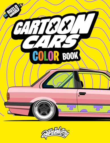 Cartoon Cars: Full-Color Coloring Book for Kids with Cool Cars and Fun, Easy Designs | Vibrant Pages and Black & White Versions to Color