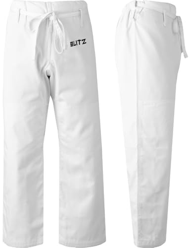 Blitz Gold Heavyweight Judo Trousers - White, 6/190cm