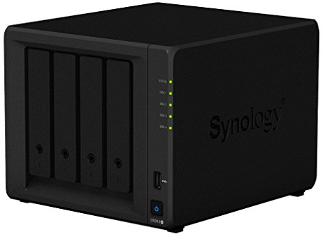 Synology DS918+ NAS Escritorio Ethernet Negro servidor de almacenamiento - Unidad RAID (Unidad de disco duro, SSD, M.2, SATA, 2.5/3.5, 40 TB, 0, 1, 5, 6, 10, JBOD, BTRFS,FAT,HFS+,NTFS,ext3,ext4)