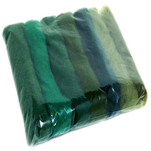 SIA COLLA-S Filzwolle Bunt Mischung Filz gemischte 100% Wolle Grün Green Farbtönen Mix. Mindestens 6 Verschiedene Farbtöne, 75 g insgesamt