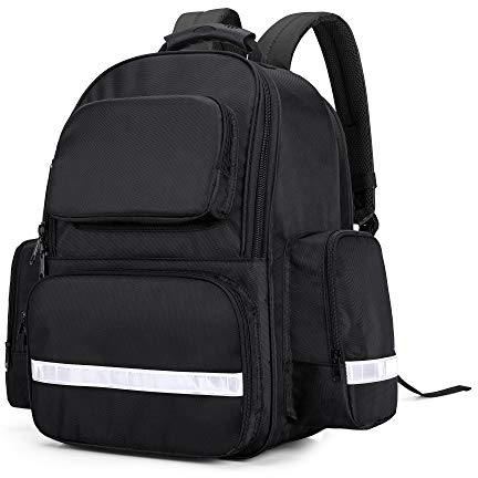 Trunab Notfallrucksack Leer Schwarz, Erste Hilfe Rucksack Leer für Medizinische Zubehör, Arzttasche Notfalltasche für Rettungskräfte, Sicherheitsbeauftragte-Aktualisierte Schultergurte