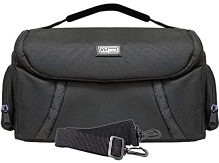 Vidpro DSLR and Video Camera Gadget Bag - Large Protective Case with Padded Dividers, Handle and Shoulder Strap - Fits 1-2 DSLR Cameras, 4 Lenses and Accessories