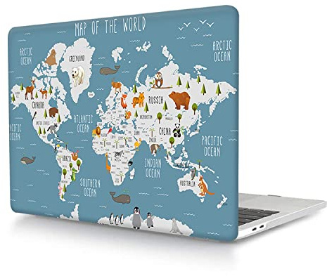 Funda Compatible con Macbook Pro 13 Pulgadas 2015 2014 2013 2012 Versión Modelo A1425 A1502 con Pantalla Retina, Carcasa Rígido de Plástico Cubierta Protectora, Mapa del Mundo