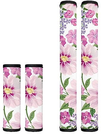 Wanyint 2 coperture per maniglia della porta del frigorifero con stampa floreale rosa novità copertura per elettrodomestici da cucina copertura per forno a microonde maniglia decorazione per macchie