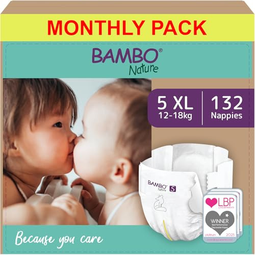 Pañales para bebé Bambo Nature Talla 5-12 a 18kg (PACK 6 X 22UN)