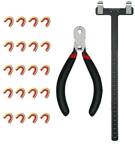 THREE ARCHERS Archery T Bow Square Set Bowstring Nocking Point Buckle Piler for Recurve Bow Hunting Bow (BLACK)