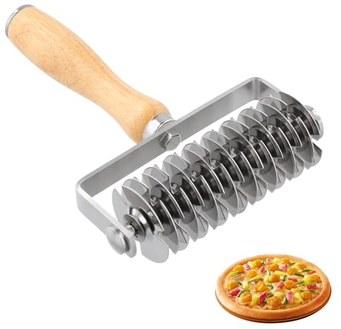 Rullo Tagliapasta a Reticolo, Reticolo Pasta, Rotelle Pasticceria, Tagliapasta a Griglia, Coltello a Rullo in Acciaio Inossidabile per Tagliare Pasta, Base Pizza, Cottura