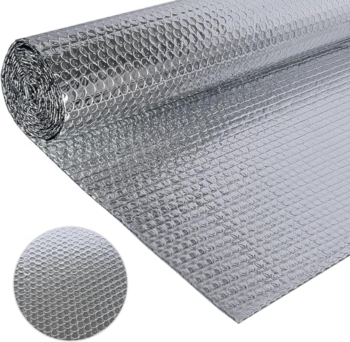 Isolant Thermique en Aluminium Double Face, 60 cm x 4,6 m Reflecteur Radiateur, Parfaite Rétention de la Chaleur, Convient pour Isolation du Toit, Sol, Plafond, Économise de l'Énergie