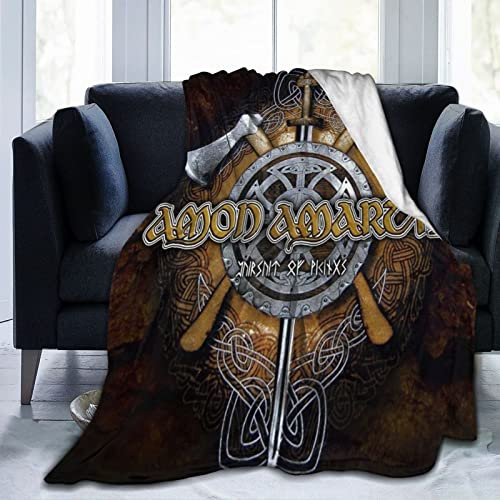 Amon Amarth Fleece-Überwurfdecke für Bett, Sofa, Couch, Reisen, Camping, Warmer und Leichter, Flauschiger Plüsch-Überwurf für alle Jahreszeiten