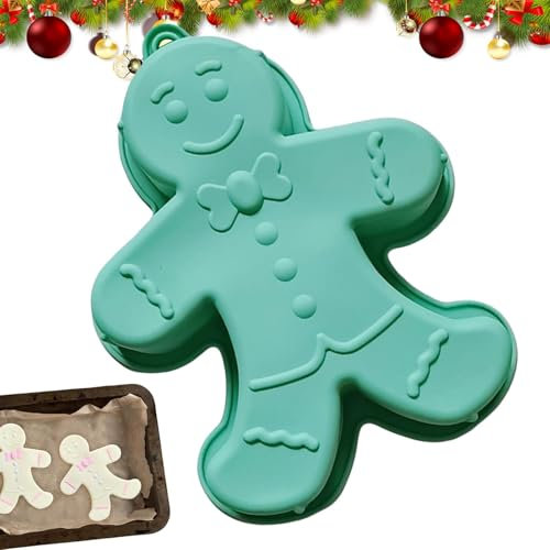 Nybhyjka Christmas Gingerbread Cake Mold | Non Stick Pie Mould Bakeware Tray, Silicone Baking Molds for Baking Mousse, Muffin, Chocolate Fondant Sweets