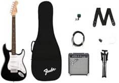 Fender Squier Debut Series Stratocaster Chitarra Elettrica Kit - Accessori Inclusi: - Stand - Ampli Frontman 10G - Gig Bag Imbottita - Tracolla - chitarra elettrica - Cavo da 3 m - Accordatore FT-1